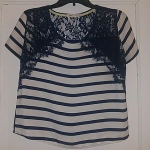 Navy and white shirt